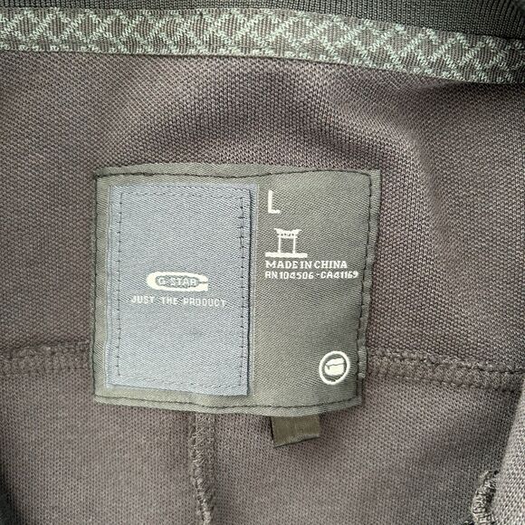 G-Star Raw 3301 Track Jacket Men L Black Contrast Shoulder Chest Pockets Stretch - Picture 7 of 13